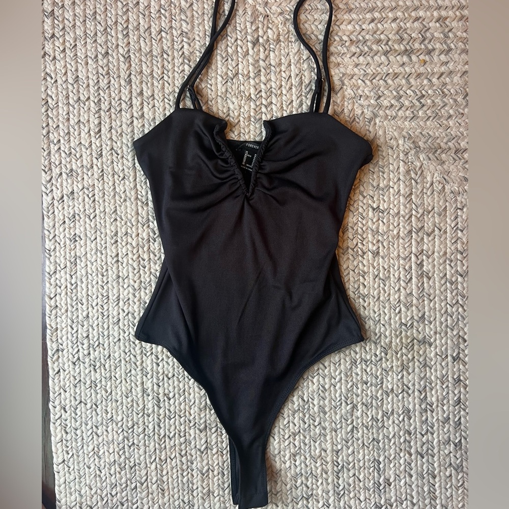 Forever21 black bodysuit NWT